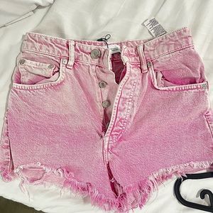 Zara pink denim shorts